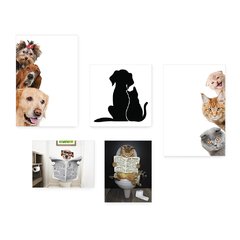 Kit 5 Placas Decorativas - Pet Shop - Cachorro - Gato - Animais - Veterinário Casa Quarto Sala - 229ktpl5 - comprar online