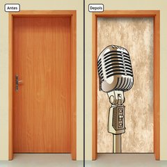 Adesivo Decorativo de Porta - Microfone - Música - 2322cnpt - comprar online