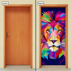 Adesivo Decorativo de Porta - Leão - 2327cnpt - comprar online