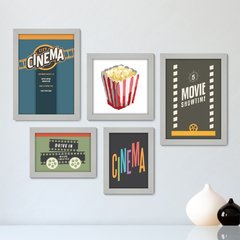 Kit Com 5 Quadros Decorativos - Cinema - Filmes - Movie - Sala - 232kq01 - comprar online