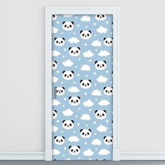 Adesivo Decorativo de Porta - Panda - Infantil - Azul - 2334cnpt