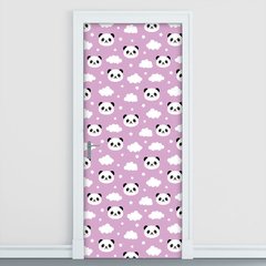 Adesivo Decorativo de Porta - Panda - Infantil - Rosa - 2335cnpt