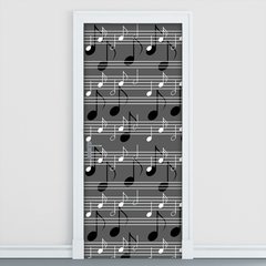 Adesivo Decorativo de Porta - Notas Musicais - 233cnpt