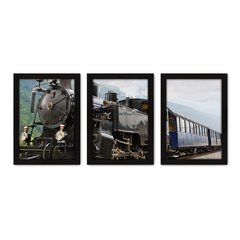 Kit Com 3 Quadros - Trem Locomotiva Paisagem - 235kq02p - comprar online