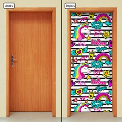 Adesivo Decorativo de Porta - Unicórnios - 2363cnpt - comprar online