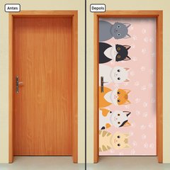 Adesivo Decorativo de Porta - Gatinhos - Pet Shop - 2364cnpt - comprar online