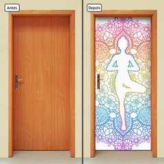 Adesivo Decorativo de Porta - Ioga - Mandala - 2365cnpt - comprar online