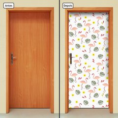 Adesivo Decorativo de Porta - Flamingos - 2382cnpt - comprar online