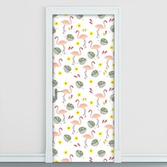 Adesivo Decorativo de Porta - Flamingos - 2382cnpt