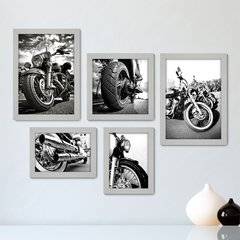 Kit Com 5 Quadros Decorativos - Motos - Motocicletas - 239kq01 - comprar online