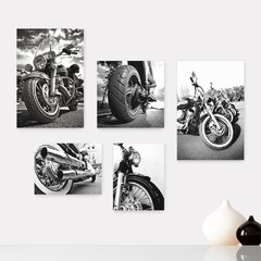 Kit 5 Placas Decorativas - Motos - Motocicletas Casa Quarto Sala - 239ktpl5