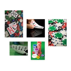 Kit 5 Placas Decorativas - Poker - Pôquer - Cartas - Baralho Casa Quarto Sala - 241ktpl5 - comprar online
