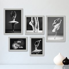Kit Com 5 Quadros Decorativos - Ballet - Balé - Bailarinas - 242kq01 - comprar online