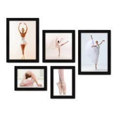 Kit Com 5 Quadros Decorativos - Ballet - Balé - Bailarinas - 243kq01 na internet
