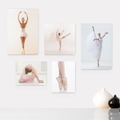 Kit 5 Placas Decorativas - Ballet - Balé - Bailarinas Casa Quarto Sala - 243ktpl5