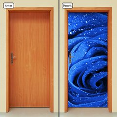 Adesivo Decorativo de Porta - Rosa Azul - Flor - 243cnpt - comprar online