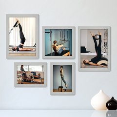Kit Com 5 Quadros Decorativos - Fitness - Pilates - 244kq01 - comprar online