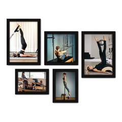 Kit Com 5 Quadros Decorativos - Fitness - Pilates - 244kq01 na internet