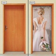 Adesivo Decorativo de Porta - Salão de Beleza - Noiva - 2454cnpt - comprar online