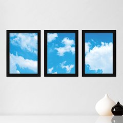 Kit Com 3 Quadros - Céu Nuvens Paisagem - 245kq02p