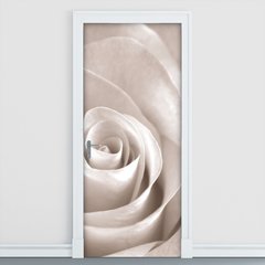 Adesivo Decorativo de Porta - Rosa Branca - Flor - 245cnpt