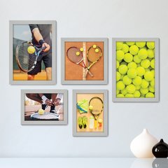 Kit Com 5 Quadros Decorativos - Esportes - Tênis - 246kq01 - comprar online