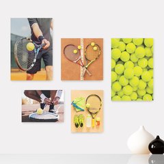Kit 5 Placas Decorativas - Esportes - Tênis Casa Quarto Sala - 246ktpl5