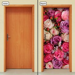Adesivo Decorativo de Porta - Rosas - Flores - 246cnpt - comprar online