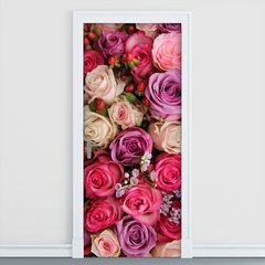 Adesivo Decorativo de Porta - Rosas - Flores - 246cnpt