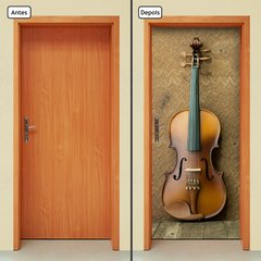 Adesivo Decorativo de Porta - Violino - Música - 2474cnpt - comprar online
