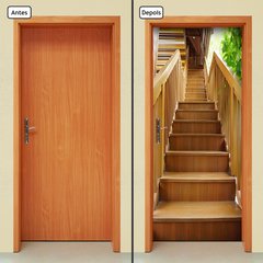 Adesivo Decorativo de Porta - Escada de Madeira - 2481cnpt - comprar online