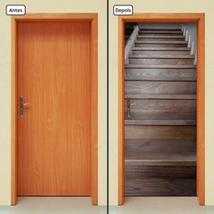 Adesivo Decorativo de Porta - Escada de Madeira - 2490cnpt - comprar online