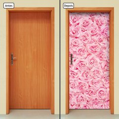 Adesivo Decorativo de Porta - Flores - Rosas - 2496cnpt - comprar online