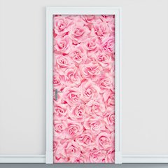 Adesivo Decorativo de Porta - Flores - Rosas - 2496cnpt