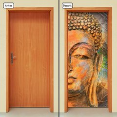 Adesivo Decorativo de Porta - Ioga - Buda - 2498cnpt - comprar online