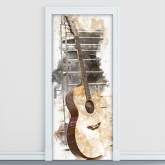 Adesivo Decorativo de Porta - Violão - Música - 2499cnpt