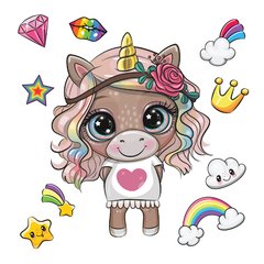 Adesivo de Parede Infantil Unicornio Quarto Menina Bebe - 249ir - comprar online