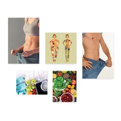 Kit 5 Placas Decorativas - Fitness - Dieta - Emagrecimento Casa Quarto Sala - 249ktpl5 - comprar online