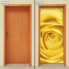 Adesivo Decorativo de Porta - Flor - Rosa Amarela - 2501cnpt - comprar online