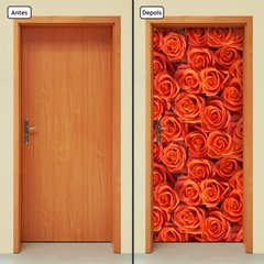 Adesivo Decorativo de Porta - Flores - Rosas - 2509cnpt - comprar online