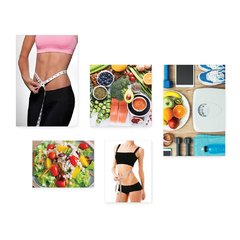 Kit 5 Placas Decorativas - Fitness - Dieta - Emagrecimento Casa Quarto Sala - 250ktpl5 - comprar online