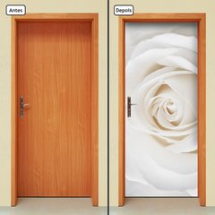 Adesivo Decorativo de Porta - Flor - Rosa Branca - 2510cnpt - comprar online