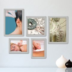 Kit Com 5 Quadros Decorativos - Acupuntura - Medicina Alternativa - 251kq01 - comprar online