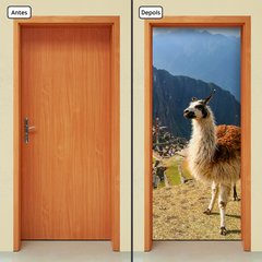 Adesivo Decorativo de Porta - Lhama - Peru - 2526cnpt - comprar online