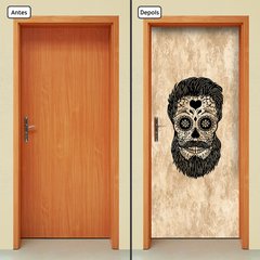 Adesivo Decorativo de Porta - Caveira Mexicana - 2537cnpt - comprar online