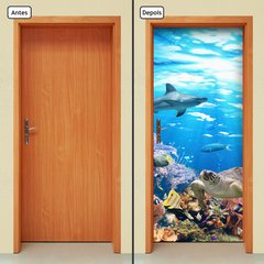 Adesivo Decorativo de Porta - Fundo do Mar - 2539cnpt - comprar online