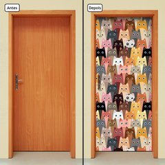 Adesivo Decorativo de Porta - Gatinhos - Pet Shop - 2566cnpt - comprar online