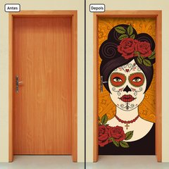 Adesivo Decorativo de Porta - Caveira Mexicana - 2570cnpt - comprar online