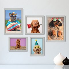 Kit Com 5 Quadros Decorativos - Pet Shop - Cachorro - Animais - Veterinário - 257kq01 - comprar online