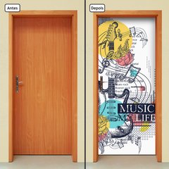 Adesivo Decorativo de Porta - Música - 2603cnpt - comprar online